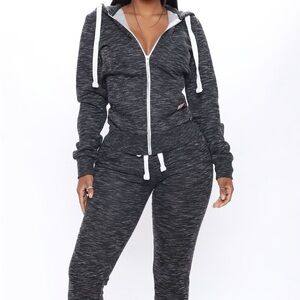 Fashion Nova Charcoal Track Suit